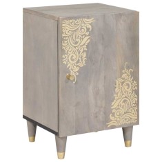 vidaXL Dulap de Baie cu ușă Gri 38 x 33 x 58 cm Lemn masiv de mango 4018793