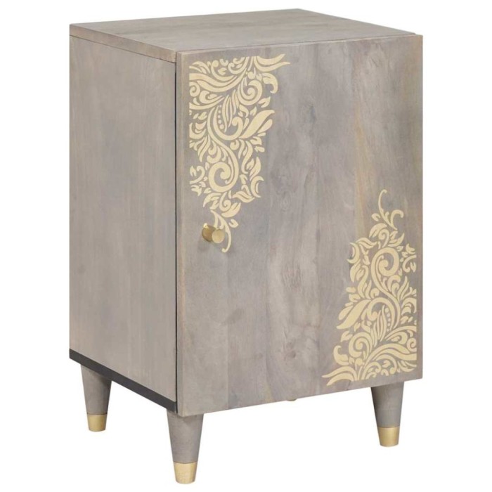 vidaXL Dulap de Baie cu ușă Gri 38 x 33 x 58 cm Lemn masiv de mango 4018793
