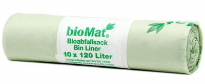 Saci de gunoi biodegradabili BIOMAT, 10 saci x 120 litri - RESIGILAT foto