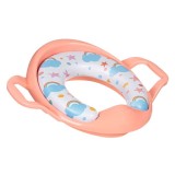 Reductor WC pentru copii, portabil cu manere si ventuze anti-alunecare, 41x37cm, roz, curcubeu, max 25kg, ADR, Oem