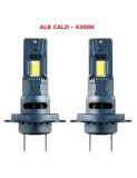 Set 2 leduri auto H7 Alb Cald - 4300k, Canbus, putere 70W, luminozitate 7000 Lm, 12-24V