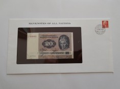 Danemarca - 20 Kroner 1972 - In plic de prezentare