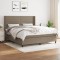 vidaXL Pat box spring cu saltea, gri taupe, 160x200 cm material textil 3131525