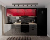 Bucatarie Daria V2 Rosu Antracit 240x60x200 cm