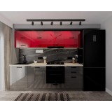 Bucatarie Daria V2 Rosu Antracit 240x60x200 cm