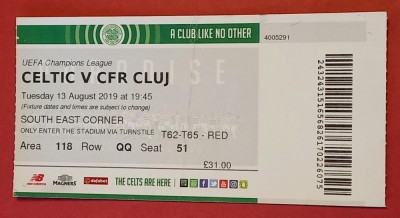 Bilet meci fotbal CELTIC GLASGOW - CFR CLUJ (13.08.2019) foto