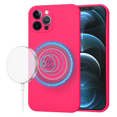 Husa silicon iPhone 12 Pro Max Techsuit SoftFlex MagSafe, fucsia foto