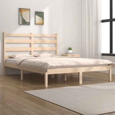 vidaXL Cadru de pat Small Double 4FT, 120x190 cm, lemn masiv de pin foto
