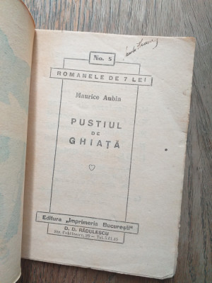 PUSTIUL DE GHEATA, Colectia 7 lei, cca 1935 foto