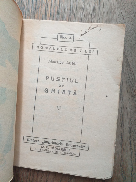 PUSTIUL DE GHEATA, Colectia 7 lei, cca 1935