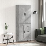 vidaXL Dulap &icirc;nalt, gri beton, 69,5x34x180, lemn compozit