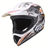 Cumpara ieftin Casca Moto Cross si ATV Full Face Copii si Adulti, Echipament Protectie Enduro MTB Quad, ABS, Omologare DOT, Marimea M, Alb/Tribal