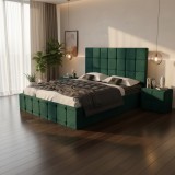 Pat Tapitat Titan Verde Catifea Premium cu Noptiere Tapitate Scrie-ne pentru detalii