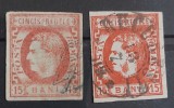Romania 1869 - Carol l cu Favoriti 15 bani nuante diferite
