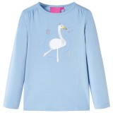 Tricou copii cu m&acirc;neci lungi, albastru deschis, 104, vidaXL