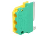 Conector de &icirc;mbinare șine 0,75-4mm2 2 borne galben-verde