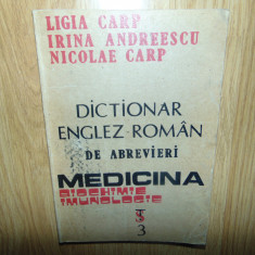 Dictionar Englez-Roman de abrevieri Medicina -Ligia Carp