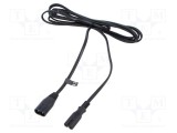 Cablu IEC C7 mamă - IEC C8 tată 3m 2x0,75mm2 2,5A PVC negru POS