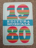 C9 11 - 1980 - Calendar de buzunar - reclama Editura muzicala