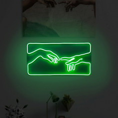 Decoratiune luminoasa LED, Creation of Adam, Benzi flexibile de neon, DC 12 V, Verde