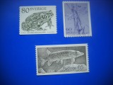 HOPCT TIMBRE SUEDIA MNH 963 FAUNA ACVATICA -3 VALORI 1979-NESTAMPILAT
