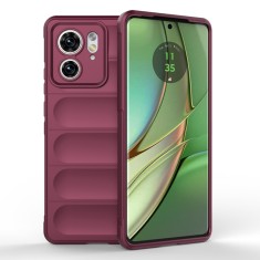 Husa pentru motorola edge 40 / edge (2023), antisoc, margini striatii, design minimalist, bordeaux foto