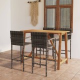 Cumpara ieftin Set mobilier bar de grădină, 5 piese, gri