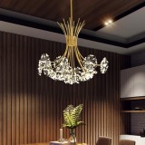 Candelabru Cristal Zetos 13XG4 Auriu, Diametru 49cm ModernLight Concept