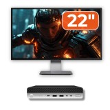 Pachet HP ProDesk 400 G5 Mini PC i5-9500T, 8GB, SSD 256GB, monitor 22 inch