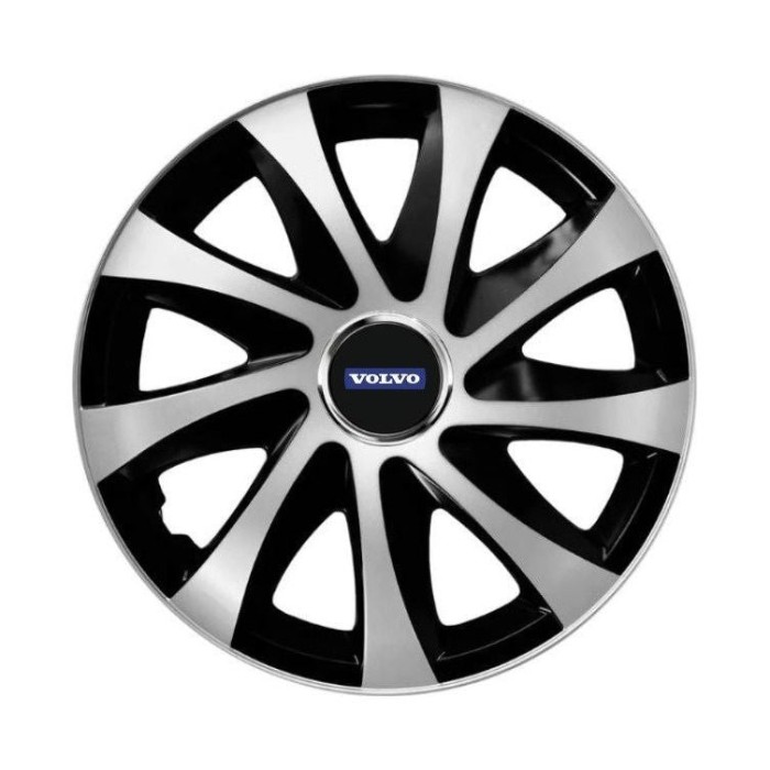 Set 4 capace roti Drift exrta silver&amp;black R15 Compatibil Cu Volvo