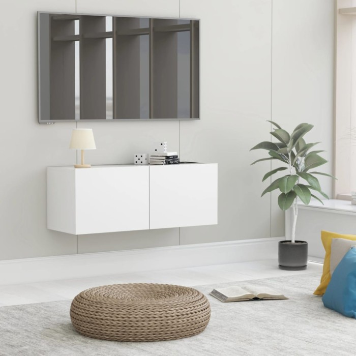 Gossi comoda tv, alb, 80 x 30 x 30 cm, lemn prelucrat