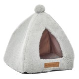 Cumpara ieftin Culcus pentru Pisici sau Alte Animale tip Casuta YULL Tipi, Dimensiuni 37x37x37 cm, Culoare Gri, M-PETS