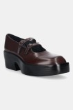 Camper pantofi de piele Billie culoarea bordo, cu toc drept, K201805-001