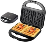 Aparat de vafe, putere 750W, placi cu &icirc;nvelis antiaderent pentru curațare ușoara, incălzire rapida, maner rece la atingere, negru