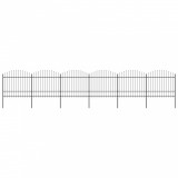 Cumpara ieftin Gossi gard de gradina cu varf sulita, negru, 10,2 m, otel