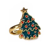 Inel Craciun Bradut metal multicolor marime reglabila cm1,5x2,5 H
