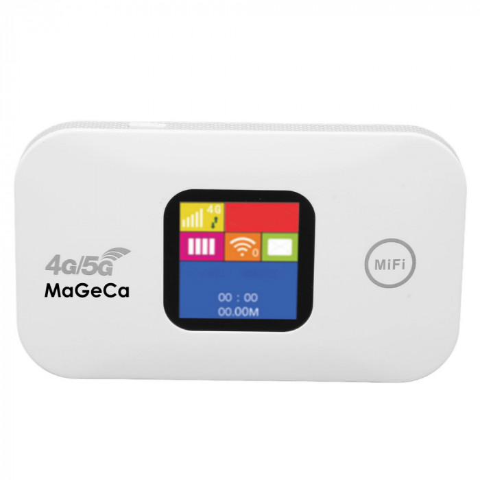 Router wireless MaGeCa&reg; MF880, 4G LTE, 150 Mbps, Ecran color, Baterie 2100 mAh, Portabil, Alb