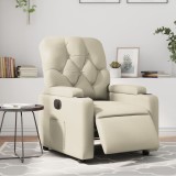 VidaXL Fotoliu rabatabil electric, crem, piele ecologică