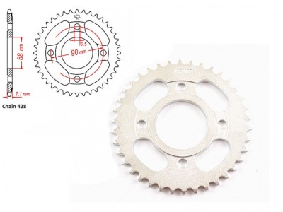 Pinion transmisie spate 428-38T foto