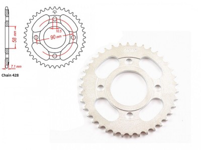 Pinion transmisie spate 428-38T foto