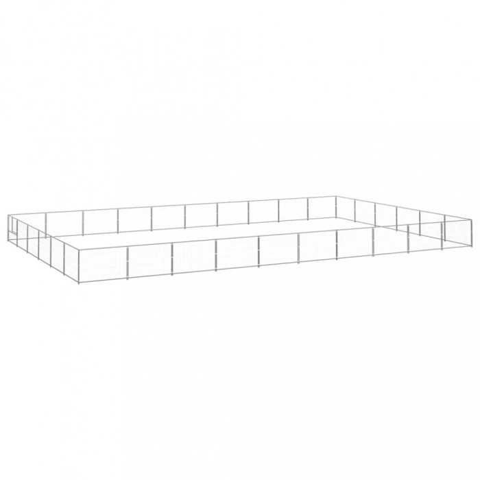 vidaXL Padoc pentru c&acirc;ini, argintiu, 60 m&sup2;, oțel