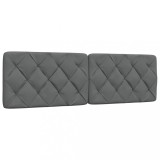 Gossi perna pentru tablie de pat, gri inchis, 140 cm, material textil