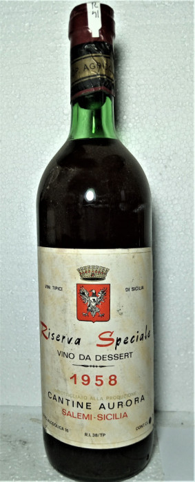 R. 41 VIN, RISERVA SPECIALE CANTINE AURORA, SICILIA Recoltare 1958 CL 75 GR. 16