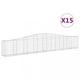 Cumpara ieftin Cosuri gabion arcuite 15 buc, 400x30x60/80 cm, fier galvanizat