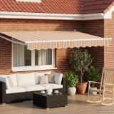 vidaXL Cort electric retractabil 3x2.5m gri portocaliu pentru exterior cu panou solar