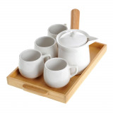 Set ibric cu 4 cesti din ceramica