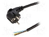 Cablu alimentare AC, 5m, 3 fire, culoare negru, cabluri, CEE 7/7 (E/F) &amp;#351;tecar in unghi, LIAN DUNG -