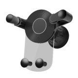Suport Auto de Telefon, pentru Ventilatie, din ABS, cu Clipsuri, Rotativ, 12x9.5x12 cm, Negru-Transparent