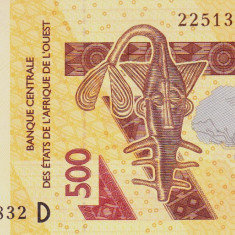 Bancnota Statele Africii de Vest 500 Franci 2022 - P319D UNC ( Mali )