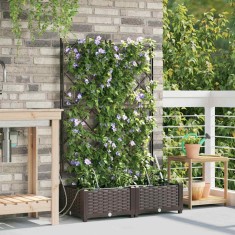 vidaXL Ghivece pentru grădină Maro 80 x 40 x 126 cm Oțel 42002827